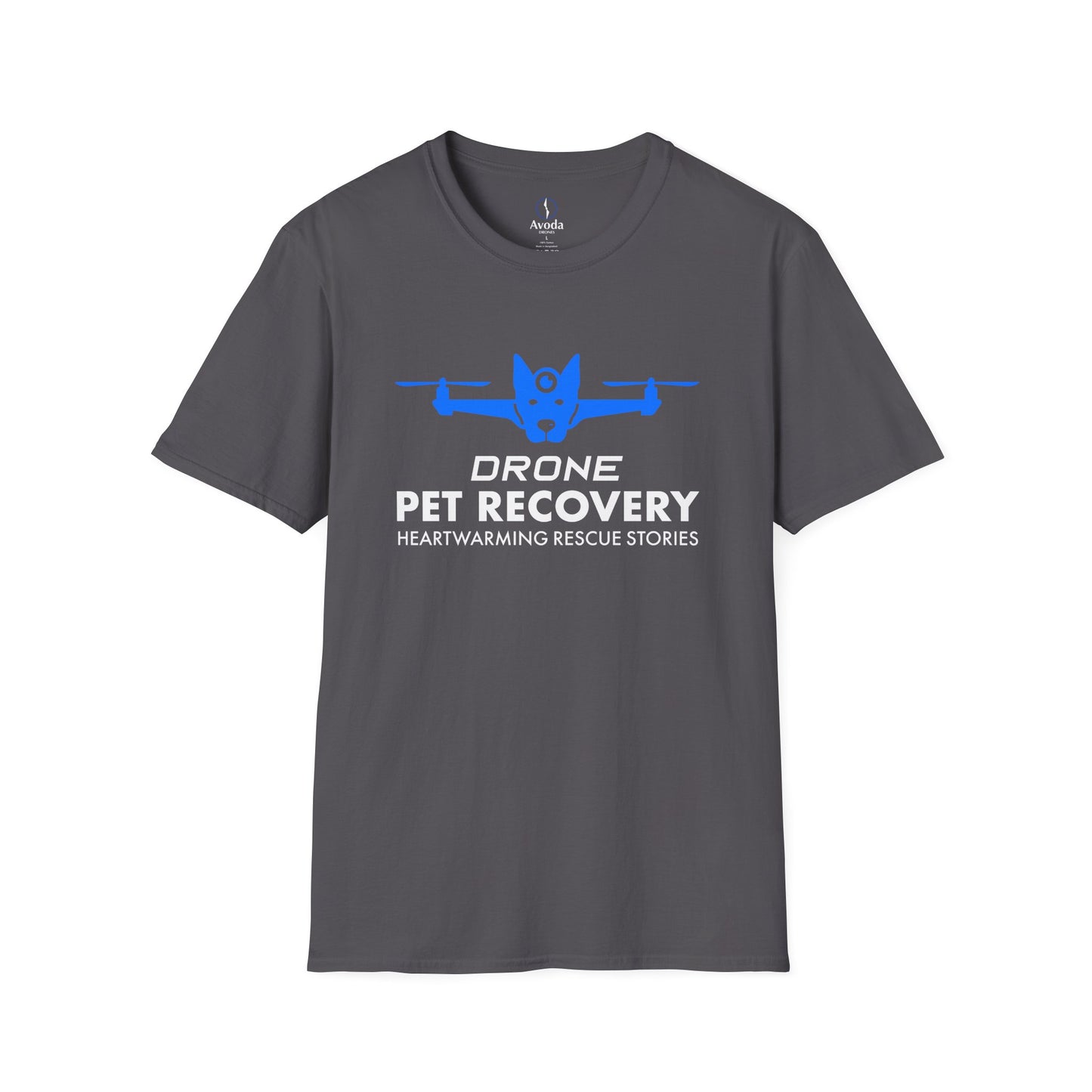 Drone Pet Recovery Logo T-Shirt - Dark Design