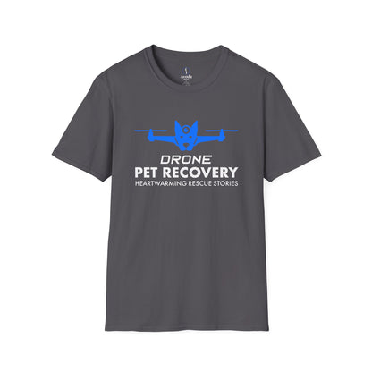 Drone Pet Recovery Logo T-Shirt - Dark Design