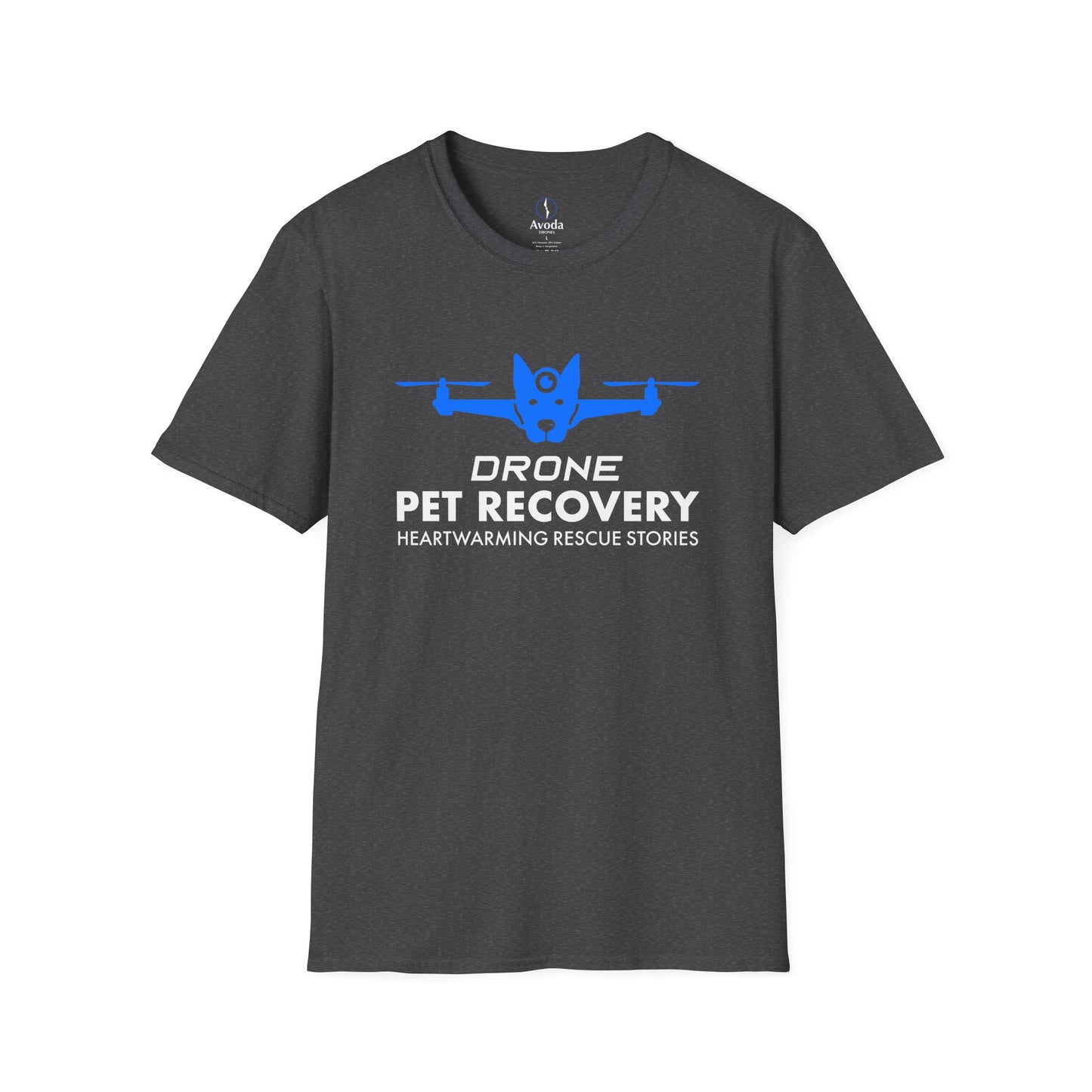 Drone Pet Recovery Logo T-Shirt - Dark Design
